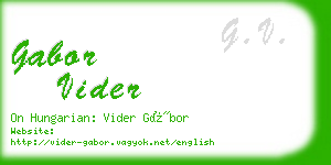 gabor vider business card